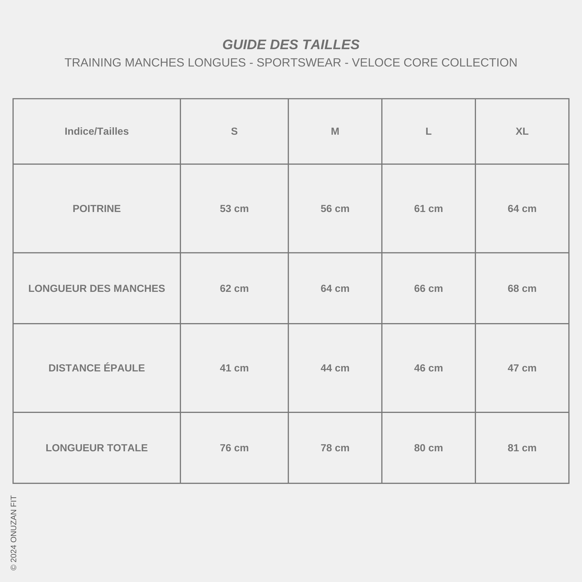 24. Training Manches Longues - ONUZAN FIT - Collection Veloce Core XY-003