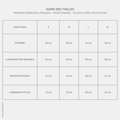 24. Training Manches Longues - ONUZAN FIT - Collection Veloce Core XY-003